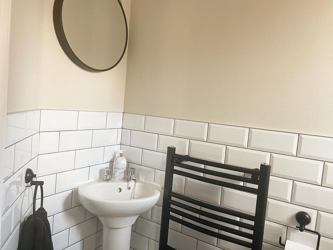 modern half tiled bathroom