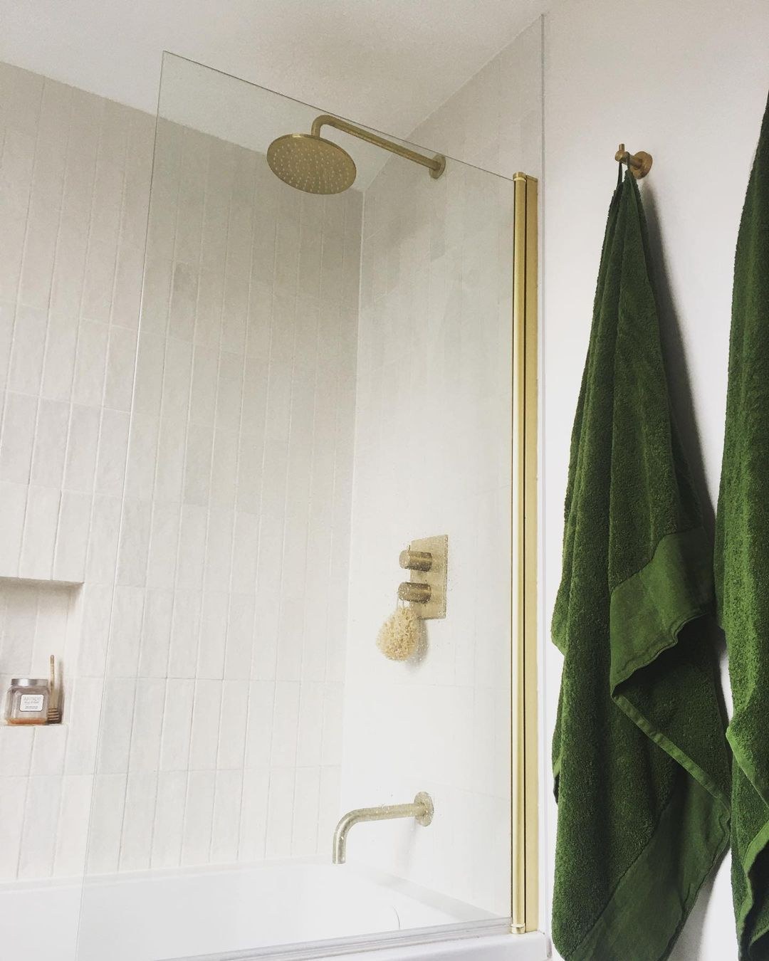 Forest Green for beige bathroom