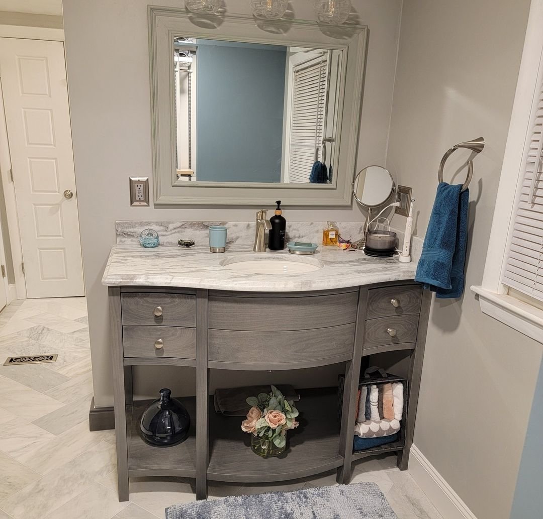 Cabinet Installed Around Sink Pipe