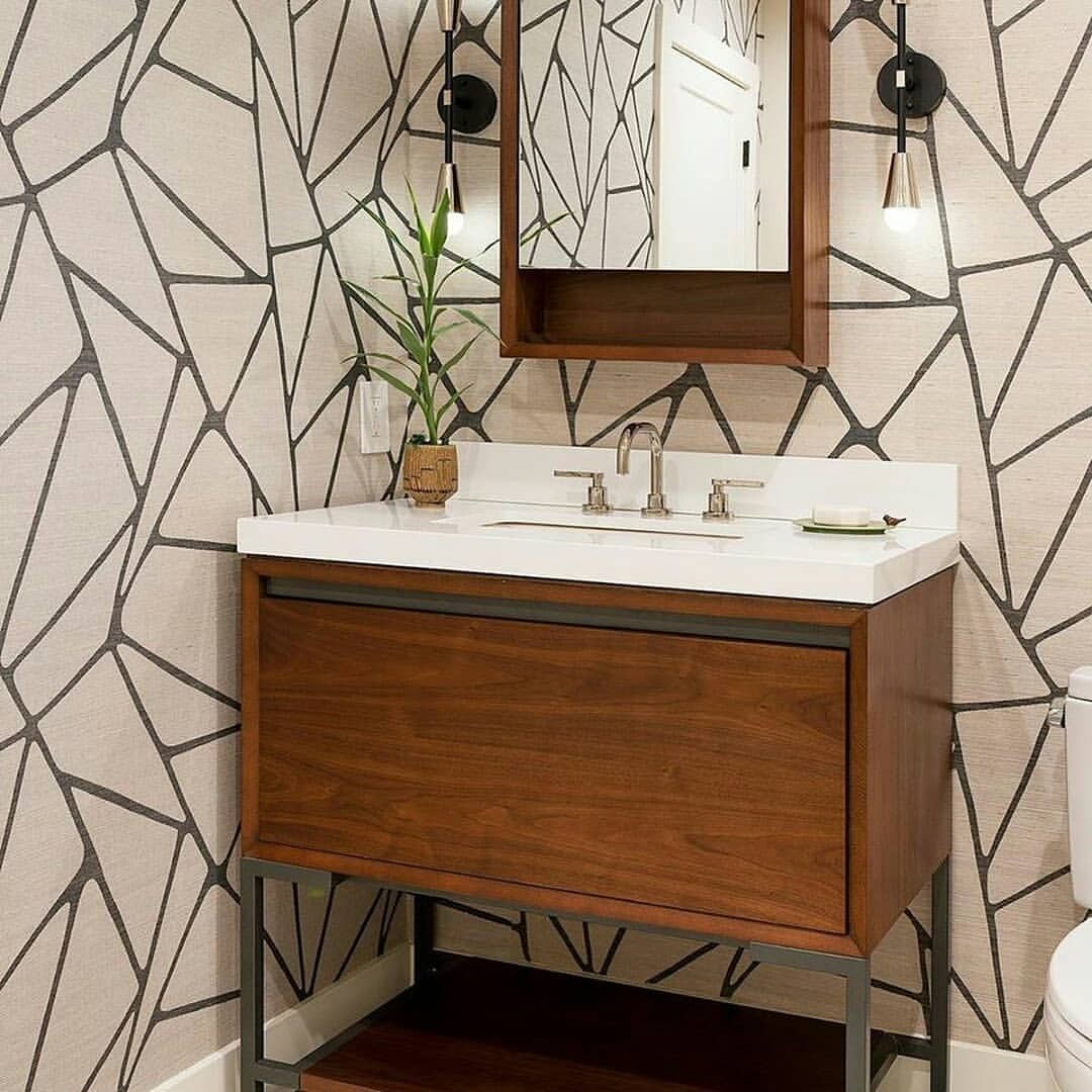 Bathroom Wallpaper covering shower tile